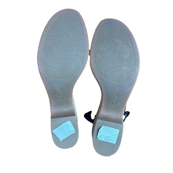 Clarks Maritsa Lara Wedge Sandal Women’s US Size 11 W Black Leather - Picture 10 of 14